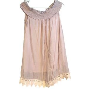 Mind Code Off The Shoulder Midi Dress Dusk Pink Size S